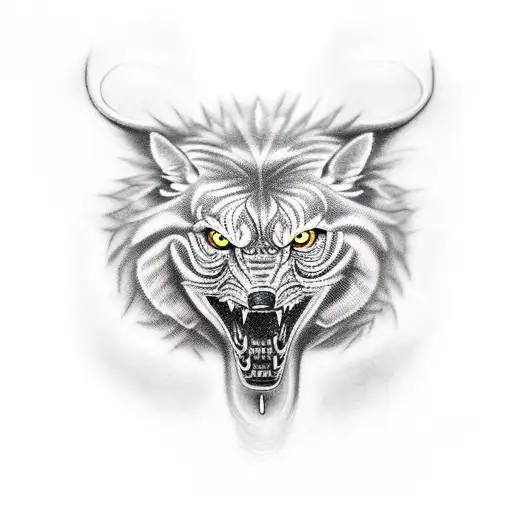 medicina lobo tattoo design idea