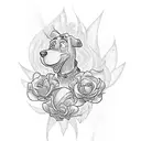 scooby doo flower glitch tattoo design idea