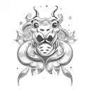 scooby doo flower glitch tattoo design idea