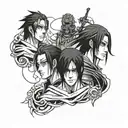 itachi and eren with zeus longslave  tattoo design idea