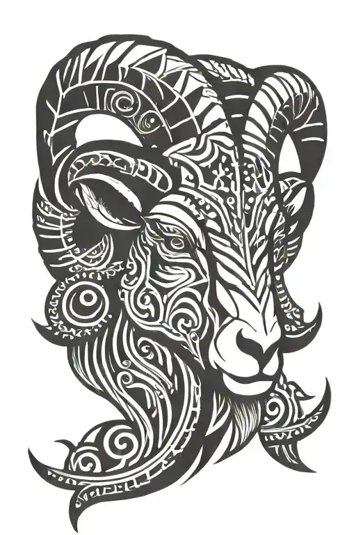 ram head tattoo design idea