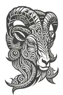 ram head tattoo design idea