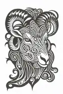 ram head tattoo design idea