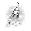 gluttony sexy woman tattoo design idea