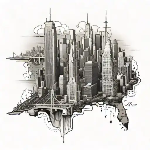 Indiana to NYC skyline tattoo design idea