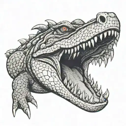crocodile eats anaconda tattoo design idea