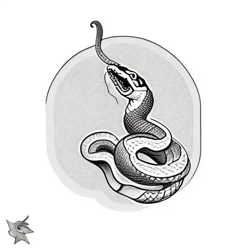 snake with a glass of wine tattoo design idea