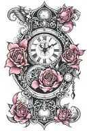 clock, time, pink floyd tattoo design idea