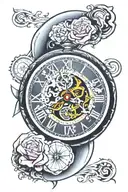 clock, time, pink floyd tattoo design idea