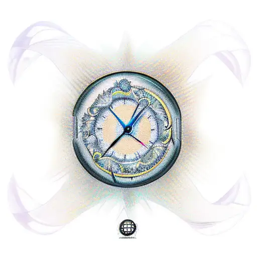 hourglass combined with infinite sign and sunflower tattoo design idea