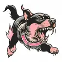 pink lighting bolt dog memorial tattoo tattoo design idea