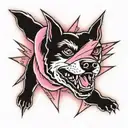 pink lighting bolt dog memorial tattoo tattoo design idea