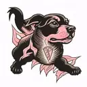 pink lighting bolt dog memorial tattoo tattoo design idea
