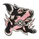 pink lighting bolt dog memorial tattoo tattoo design idea