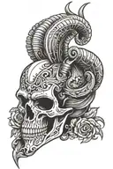 aries skull tattoo design idea