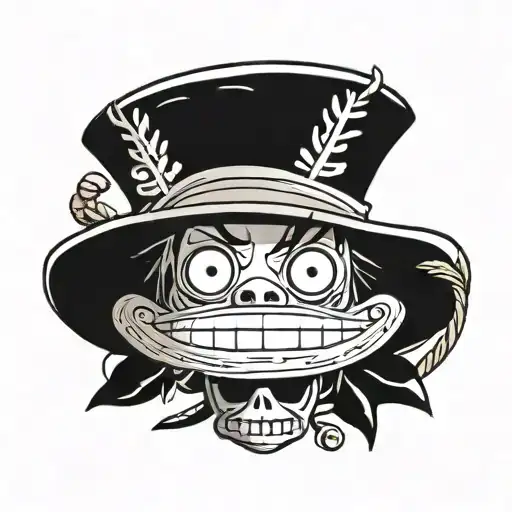 Luffy's straw hat with "People's Dream Never Die" in it tattoo design idea