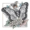 name sarah and butterfly tattoo design idea