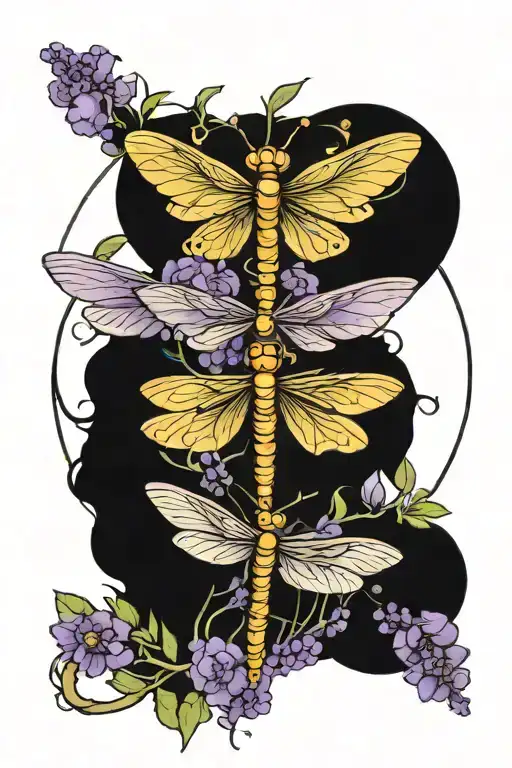 let them dragonfly lavender bundles tattoo design idea