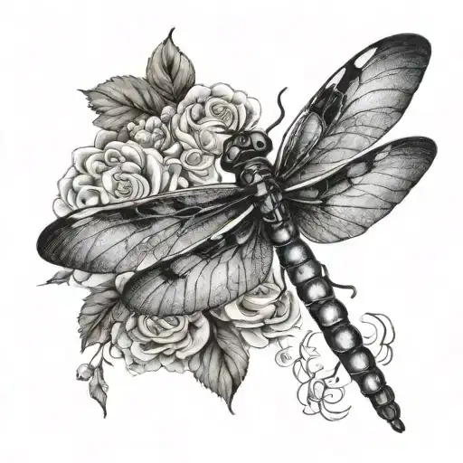 "let them" with dragonfly surrounded tattoo design idea