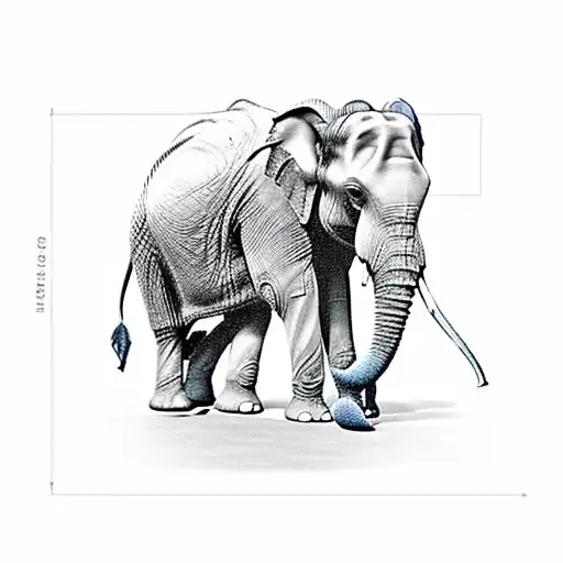 charging elephant tattoo design idea