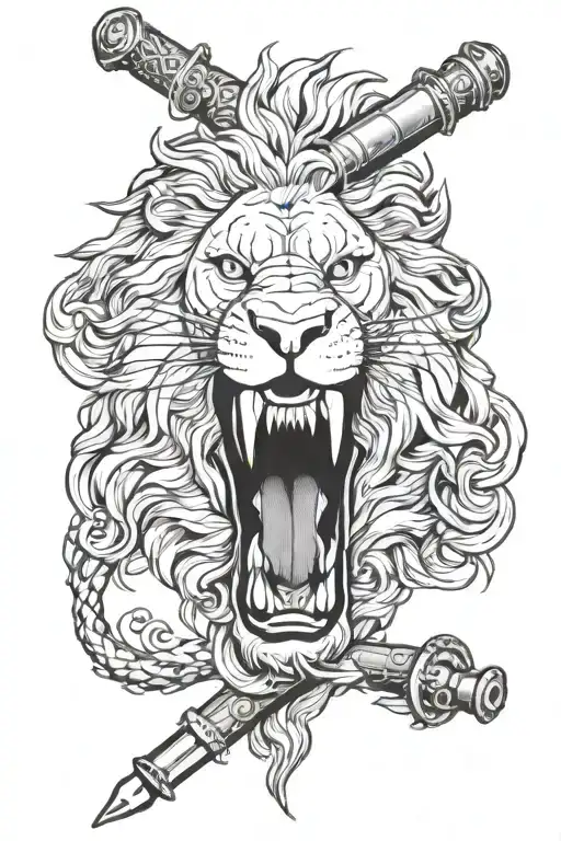 Arsenal's iconic cannon and lion roaring tattoo design idea