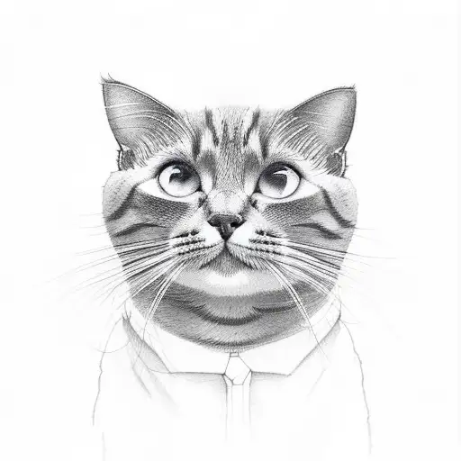 cute cat tattoo design idea