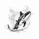 cute killer whale tattoo design idea