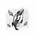 cute killer whale tattoo design idea