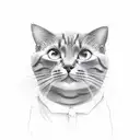 cute cat tattoo design idea