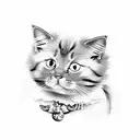 cute cat tattoo design idea