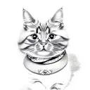 cute cat tattoo design idea