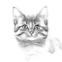 cute cat tattoo design idea