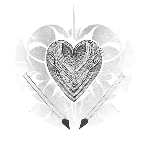 Tribal heart tattoo design idea