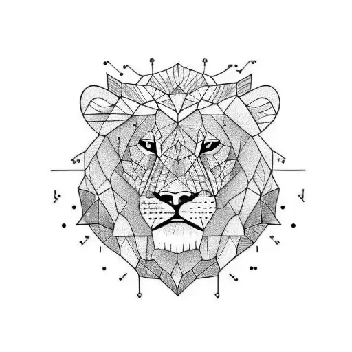 Cub and a big lion tattoo tattoo design idea
