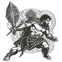 David and Goliath simple tattoo tattoo design idea