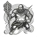 David and Goliath simple tattoo tattoo design idea