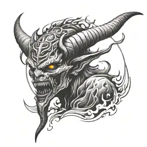 Demon tattoo design idea