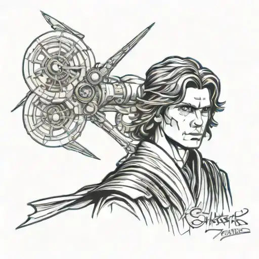 anakin skywalker da vinci tattoo design idea
