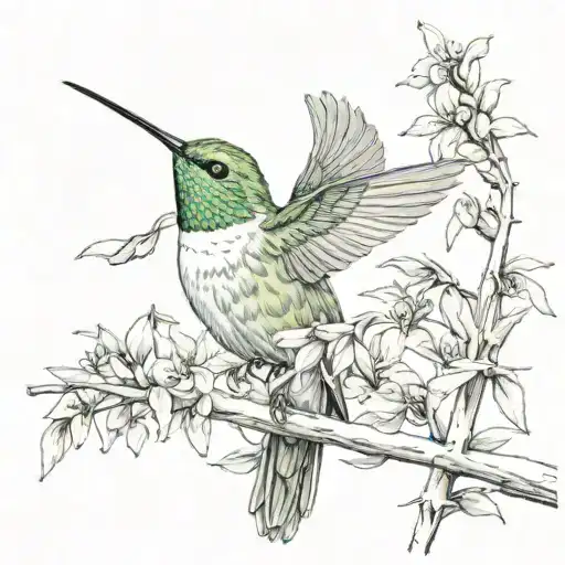 humming-bird tattoo design idea