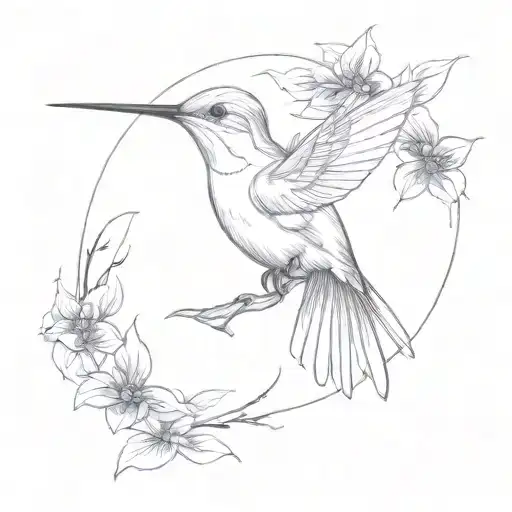 humming-bird tattoo design idea