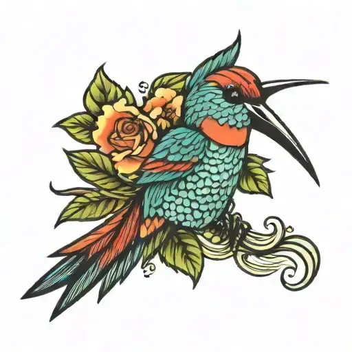 humming-bird tattoo design idea