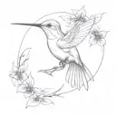 humming-bird tattoo design idea