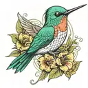 humming-bird tattoo design idea