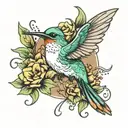 humming-bird tattoo design idea