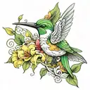 humming-bird tattoo design idea