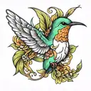 humming-bird tattoo design idea