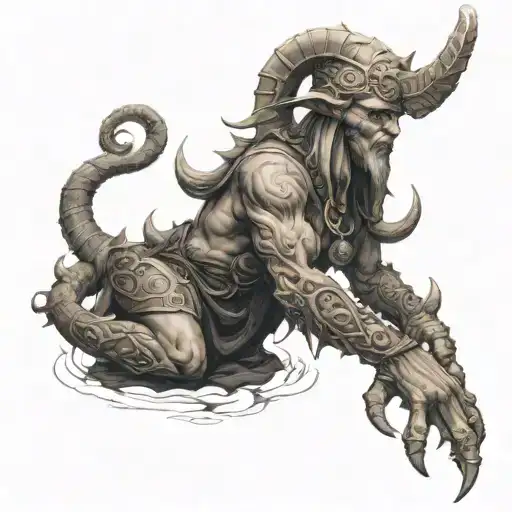 baal from the game baldurs gate tattoo design idea