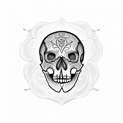 pumpkin skull tattoo design idea