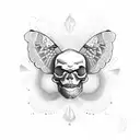 skull moth tattoo design idea