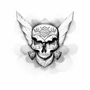 skull moth tattoo design idea